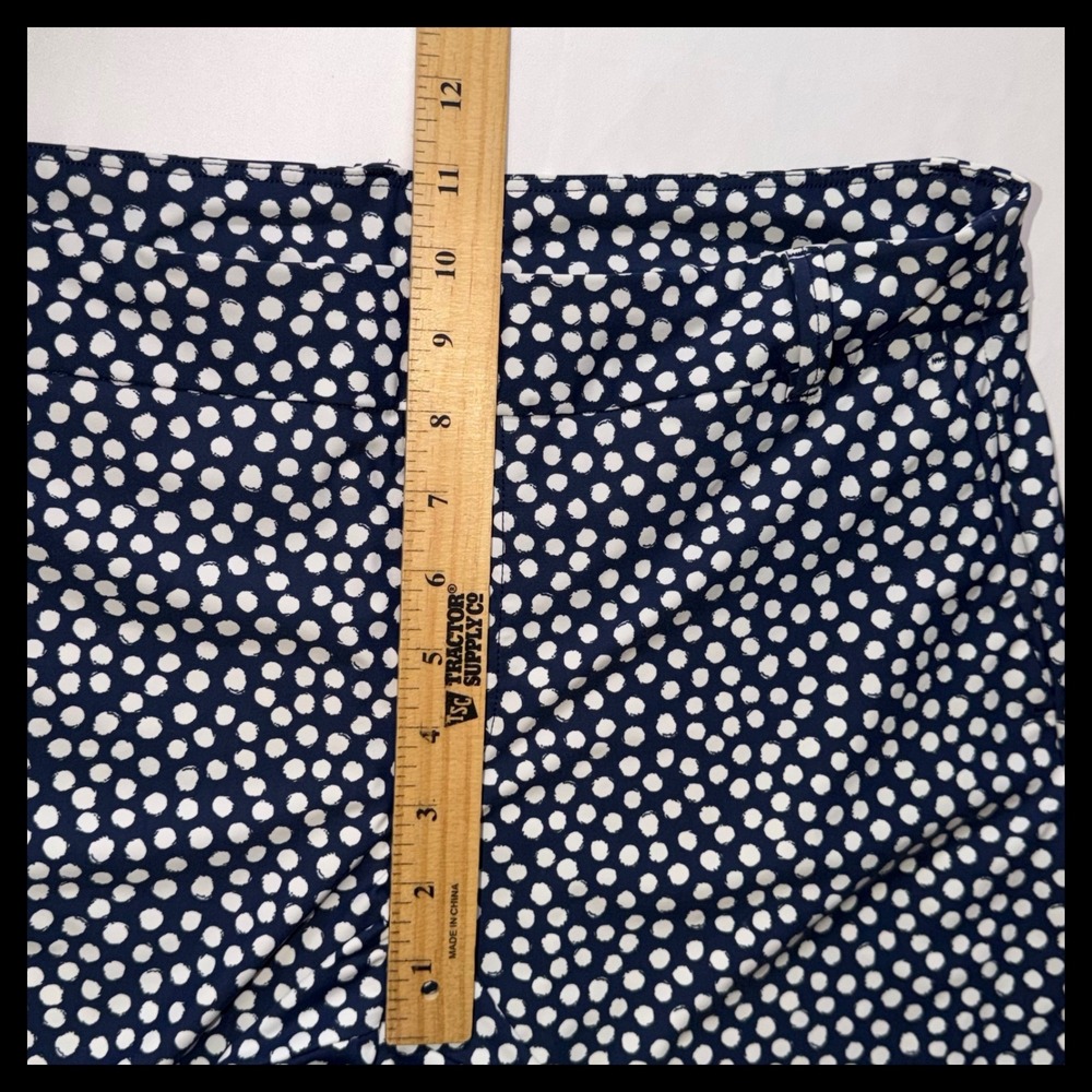 SPANX‎ Polka Dot Shorts Women Large Blue White Stretch Casual Summer - Picture 6 of 9